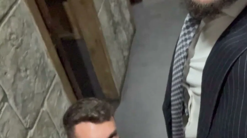 Hung uncut suited guy gets sucked off by his coworker - ThisVid.com