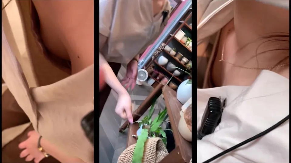I took a peek at the breasts of a cute 20-year-old part-time job 