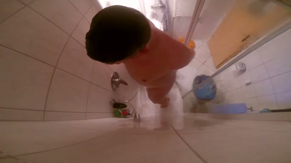 Chubby Boy's Steamy Shower Play