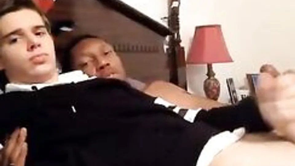 Interracial gay teen 18yo couple fool around on webcam porn