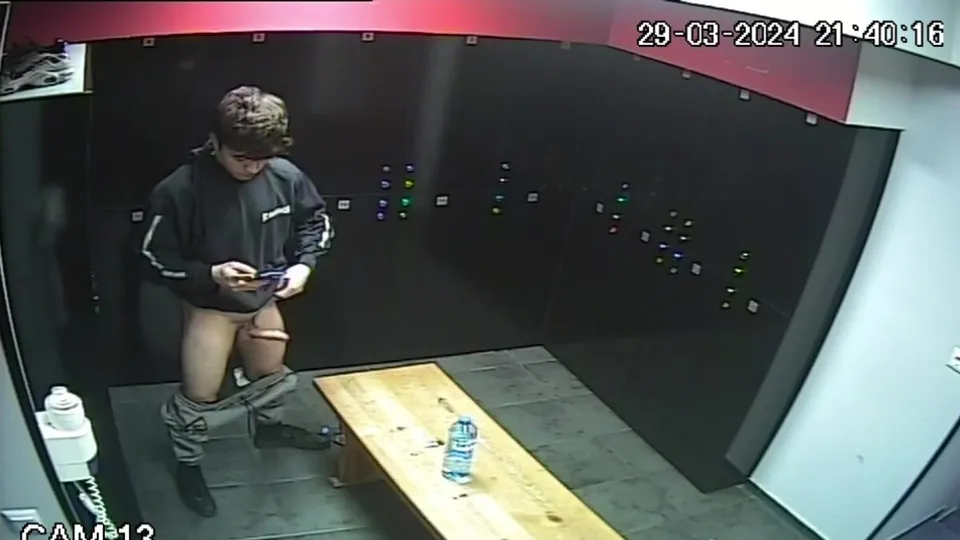 IP CAM hot guy jerking in the locker room - ThisVid.com