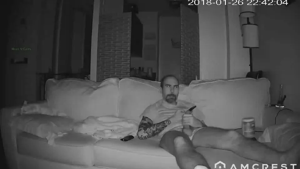 IPCAM - DADDY Jerking off in sofa - ThisVid.com