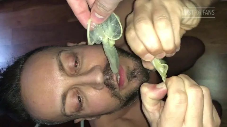 Italian Submissive Cleans Master's Used Condoms