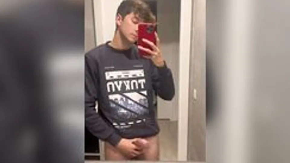 Jerk and cum on mirror (Compilation)