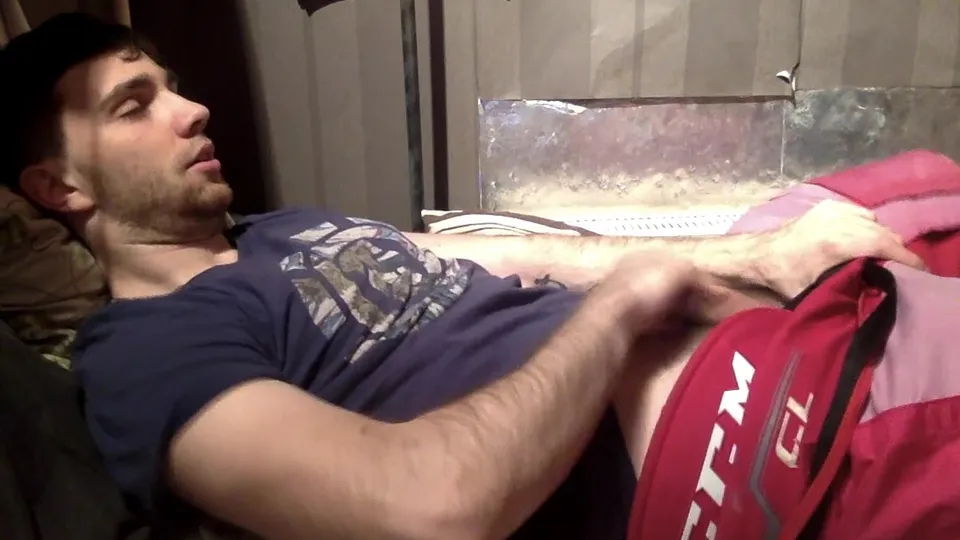 Jock Jerks Off in Sports Gear