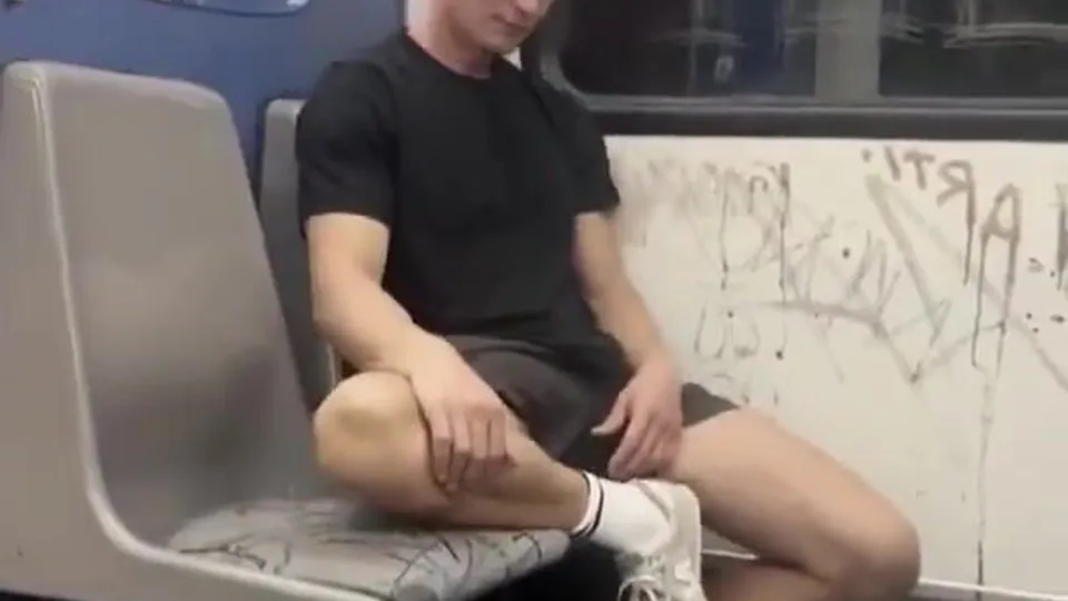 Jerking off on a public train