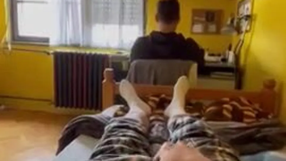Jerking off with my bro in the room
