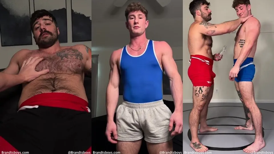 Jordan and Troy wrestle – Winner gets a handjob – JordanxBrandt – TroyxBrandt