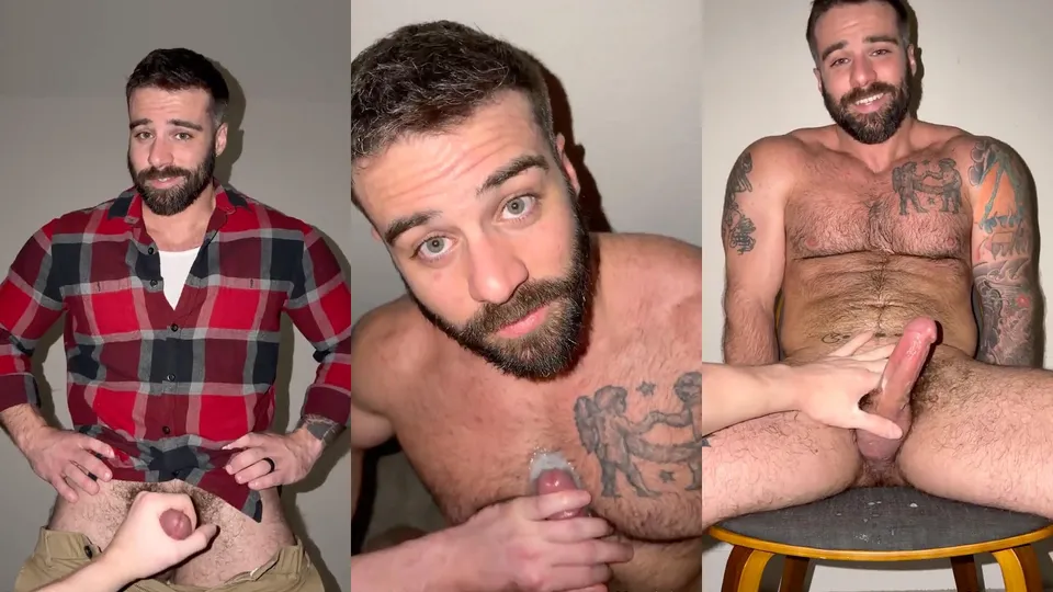 Jordan receives a handjob and gets a load over his hairy chest – JordanxBrandt