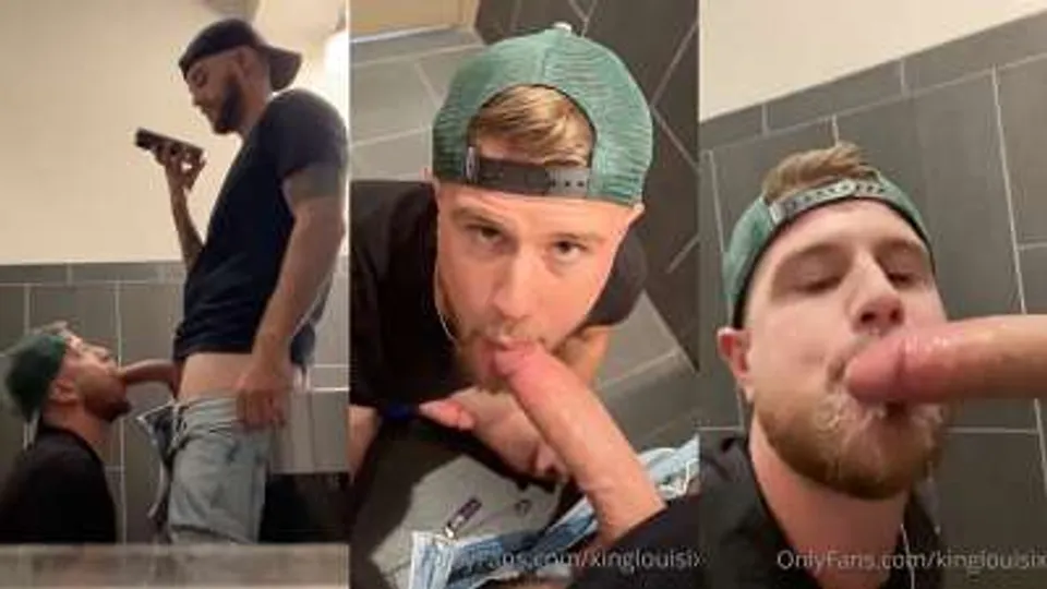 KingLouisIX and TampaTomXXX - Bathroom Blowjob