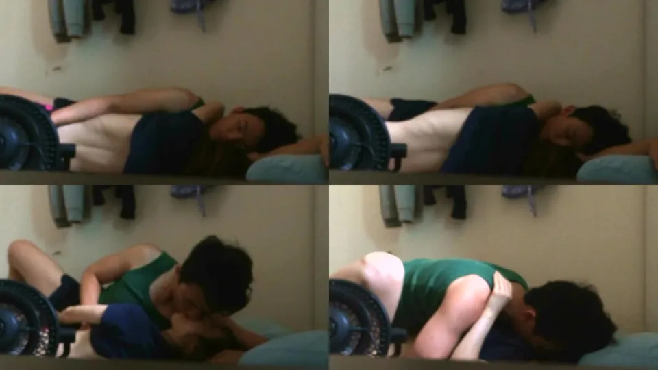 Korean couple having sex in a rental house and taking selfie 