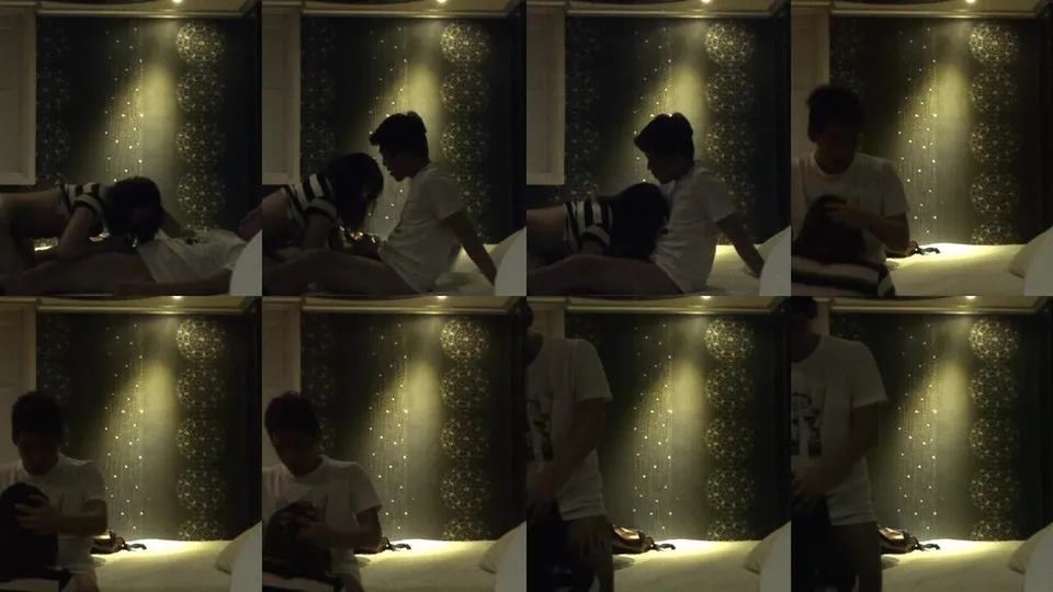 Korean couple making oral love  