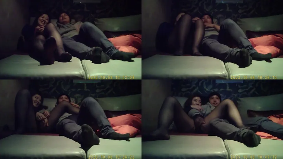 Korean fat boy and his sister in black stockings have sex in a private room and take a selfie  