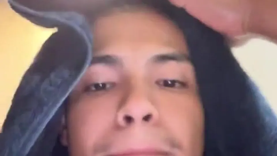 Latin boy shows his fat dick in the bathroom