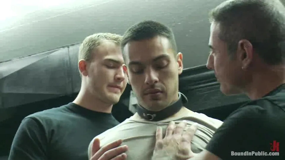 Latin hunk gets double penetrated at Folsom Gulch porn store