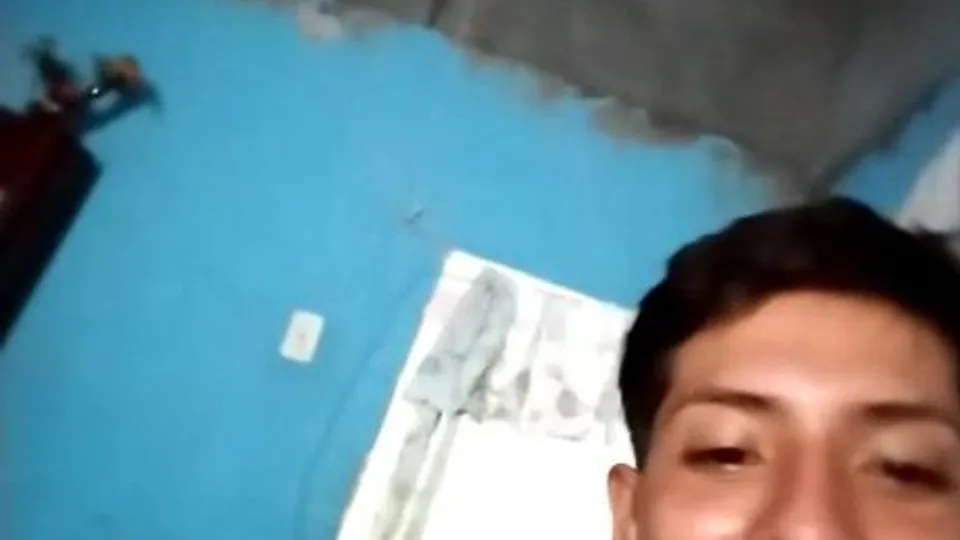 Latino shows cock in room