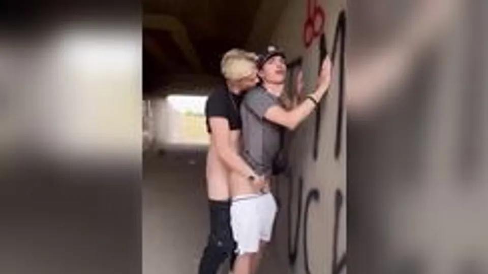 Latino twink fucked outside