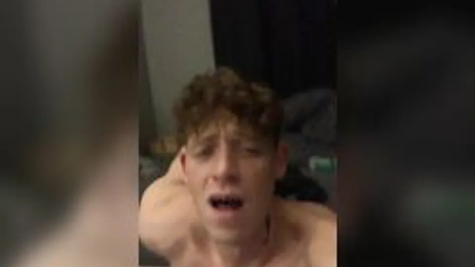 Leaked twink loves a dildo for the first time