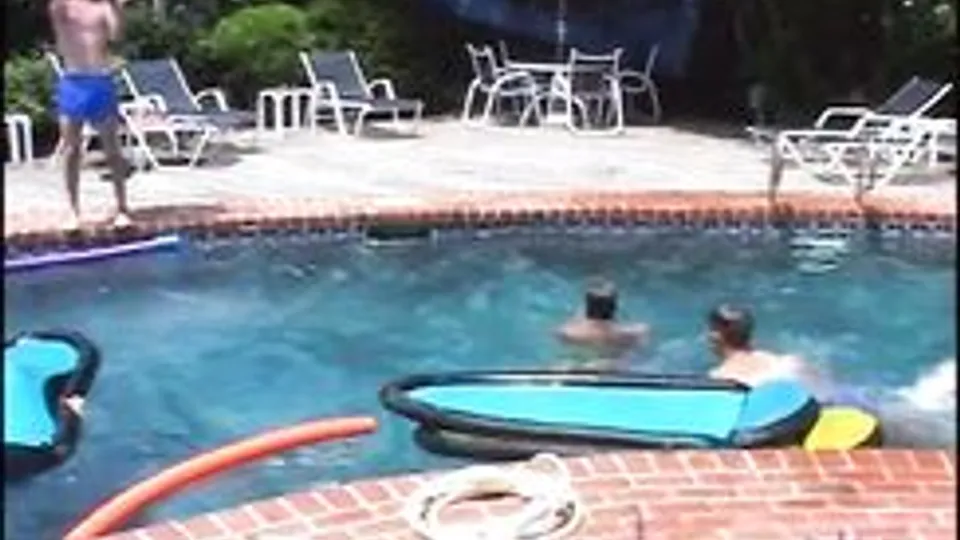 Let's Jerk Off A Boy By A Pool