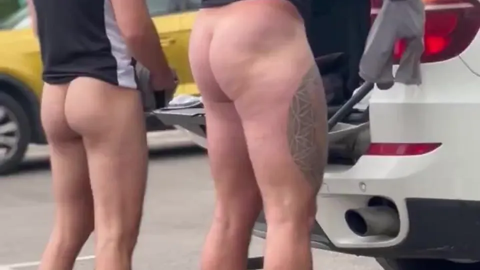 Gay Father-Son Roleplay in Public