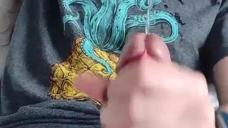 Long haired bator sperms his dong - ThisVid.com
