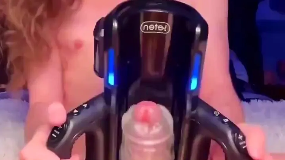 Long haired teenager tries Santa's present