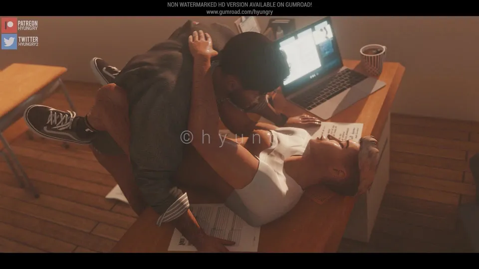 Asian Teacher & Student 3D Cartoon Blowjob