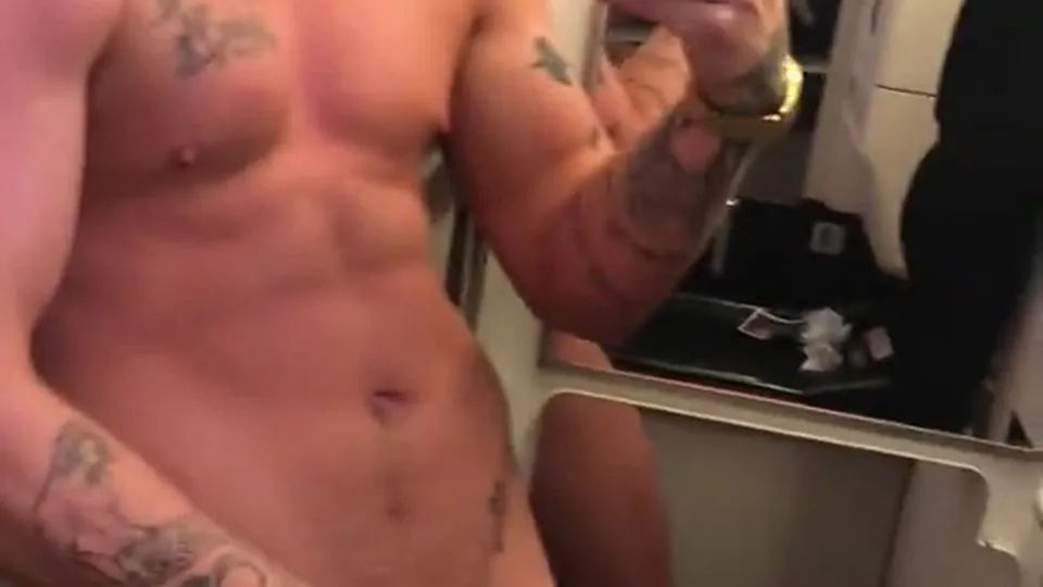Love squirting in the airplane bathroom.mp4