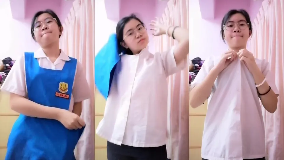 Malaysian escort LSL takes off school uniform 