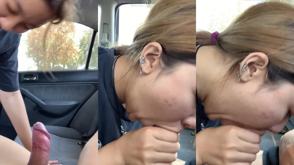 Malaysian sister gives her boyfriend a blowjob in the car 