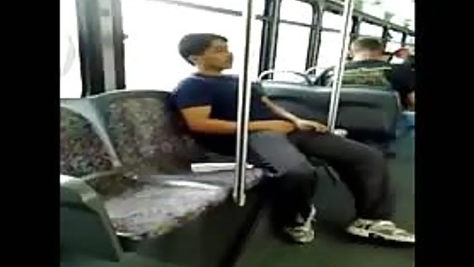 Man dick hard on the bus
