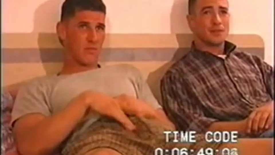 Marine Buddies Jack Off in Motel Room