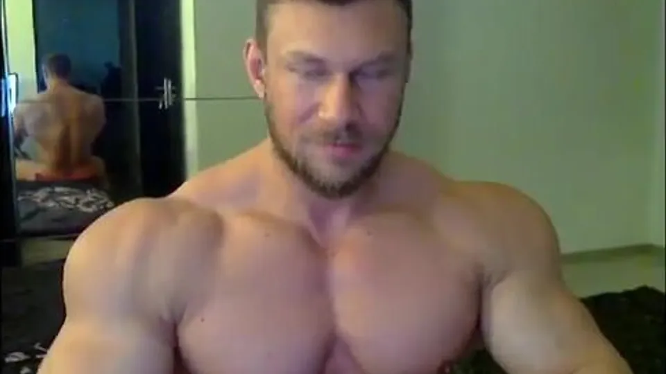 Massive bodybuilder jerk, cum and flex with hard dick - ThisVid.com