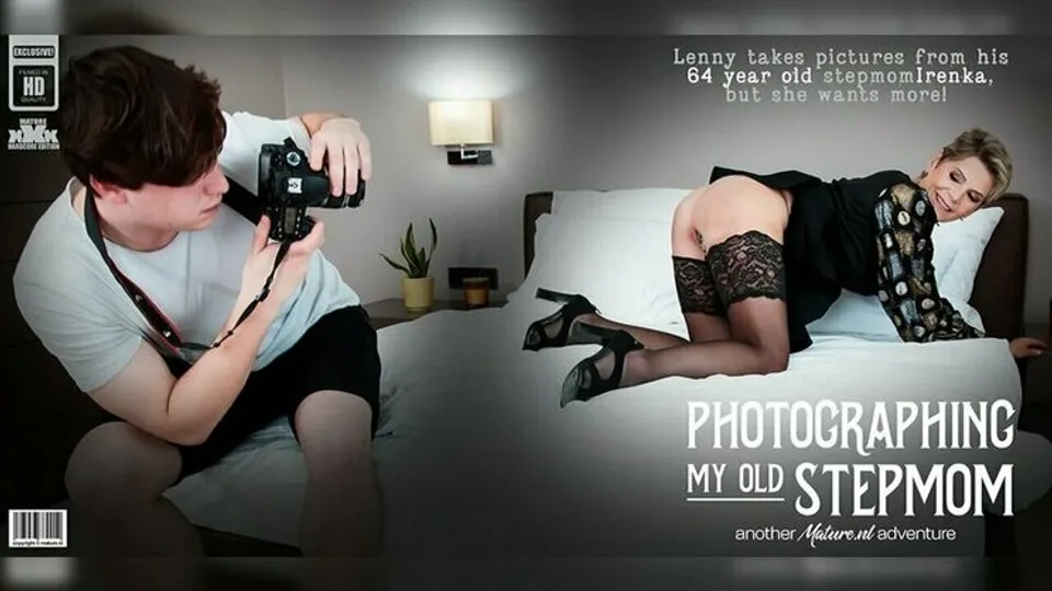 Mature.nl - IrenkaLenny Yankee - 64 year old stepmom Irenka seduces her stepson into fucking her during a photoshoot 