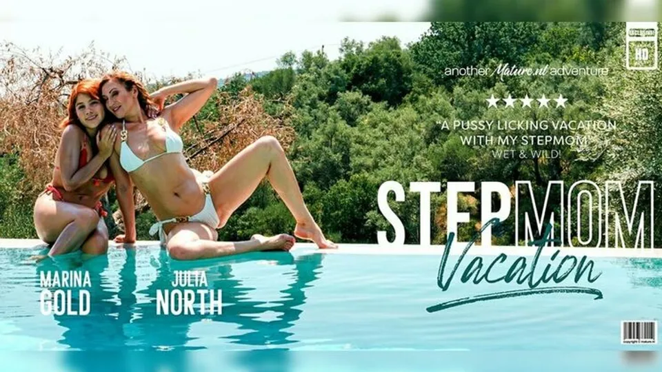 Mature.nl - Julia NorthMarina Gold - Stepdaughter Marina Gold eating her Stepmom Julia Norths wet pussy on vacation under the sun 