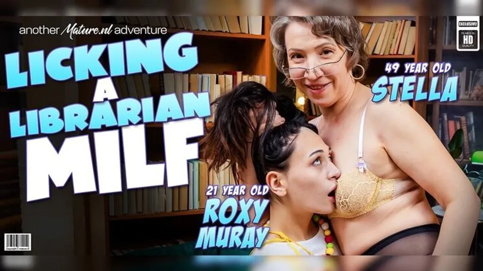 Mature.nl - Roxy MurayStella V. - Roxy Muray is a 21 year old babe who gets licked by 49 year old Lesbian librarian MILF Stella 