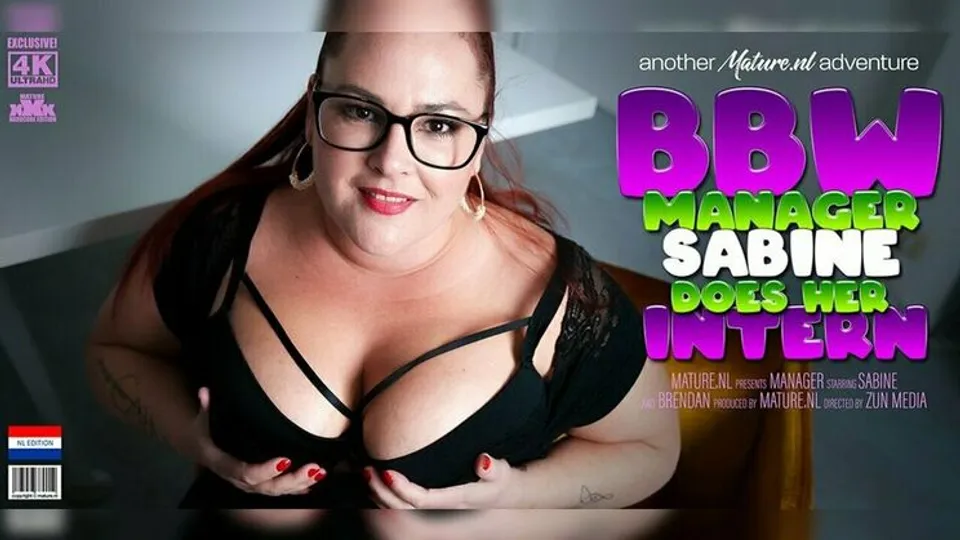 Mature.nl - SabineBrendan Raven - Sabine is a hot curvy MILF Manager that fucks her intern at the office 