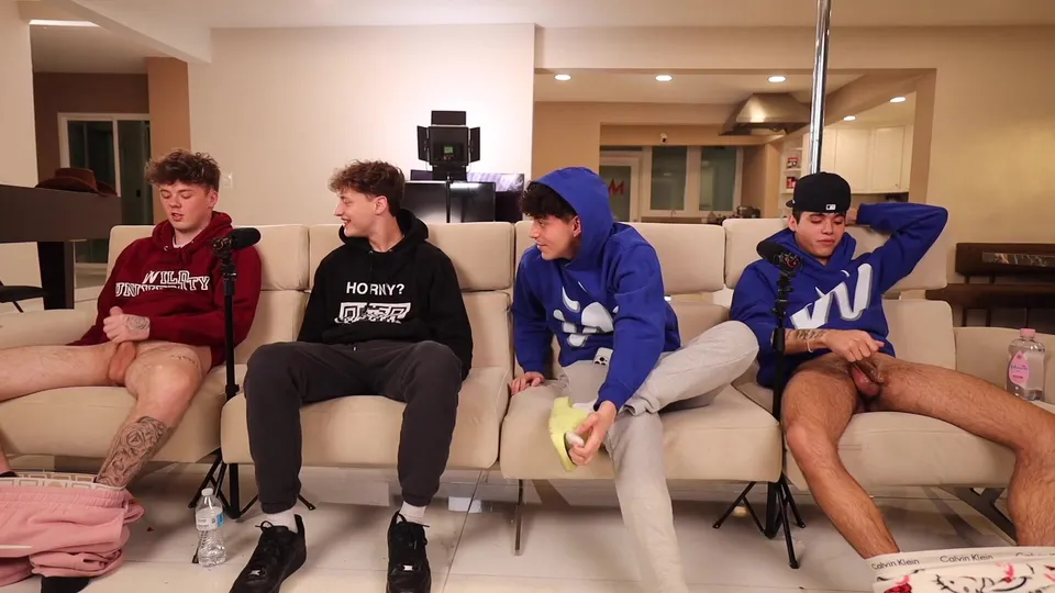 Men lose game and must jerk off on podcast - ThisVid.com