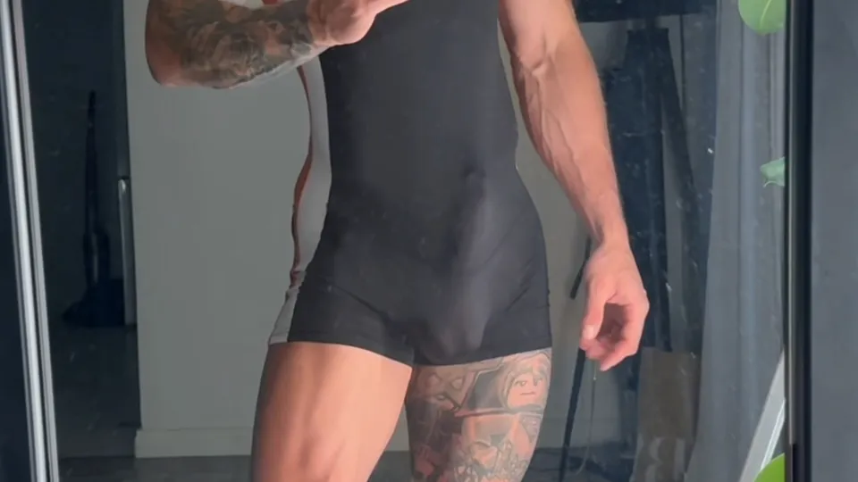 Monster cock, Lycra, singlet - ThisVid.com