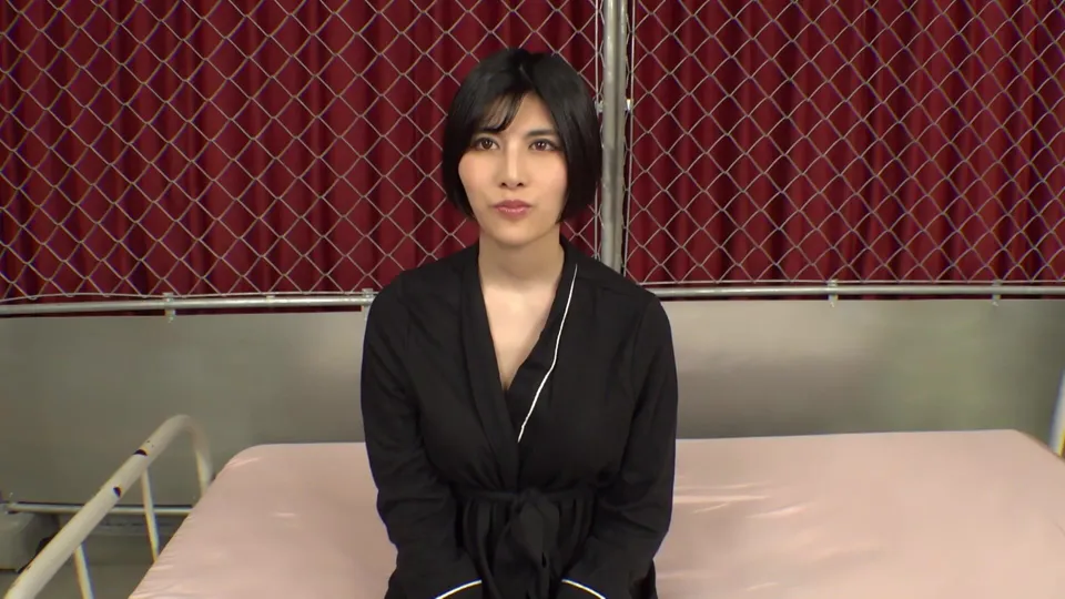 Solo Asian Beauty in Black Robe on Pink Bed