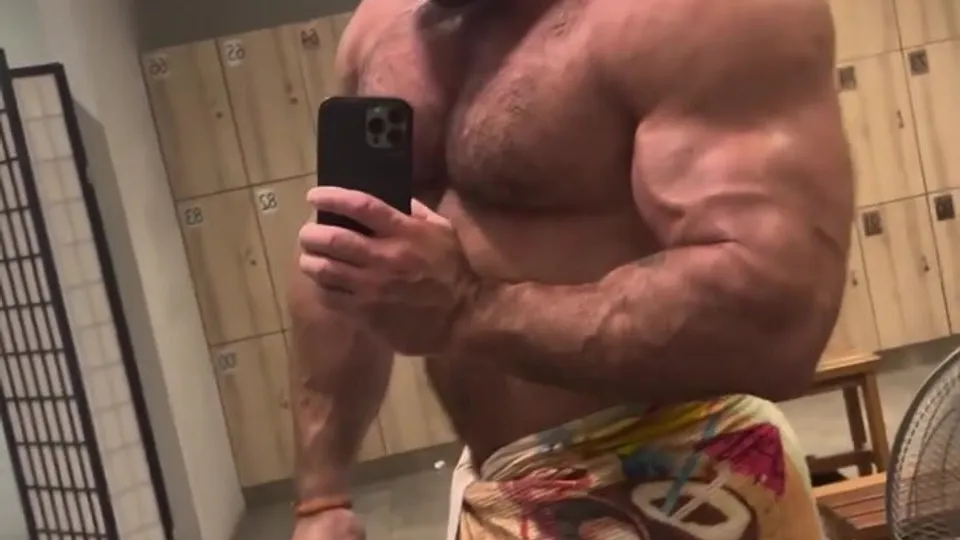 More bearded Hairy giant after shower - ThisVid.com