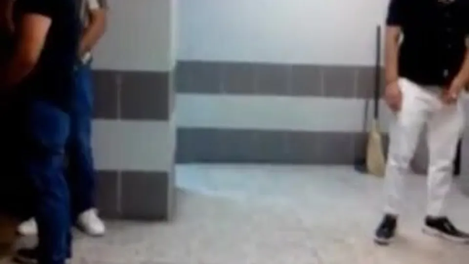 More guys horny, cock hard, cottaging in restroom - ThisVid.com