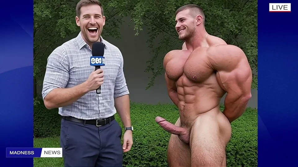 Muscle Interview Becomes Muscle Worship & Growth (AI) - ThisVid.com