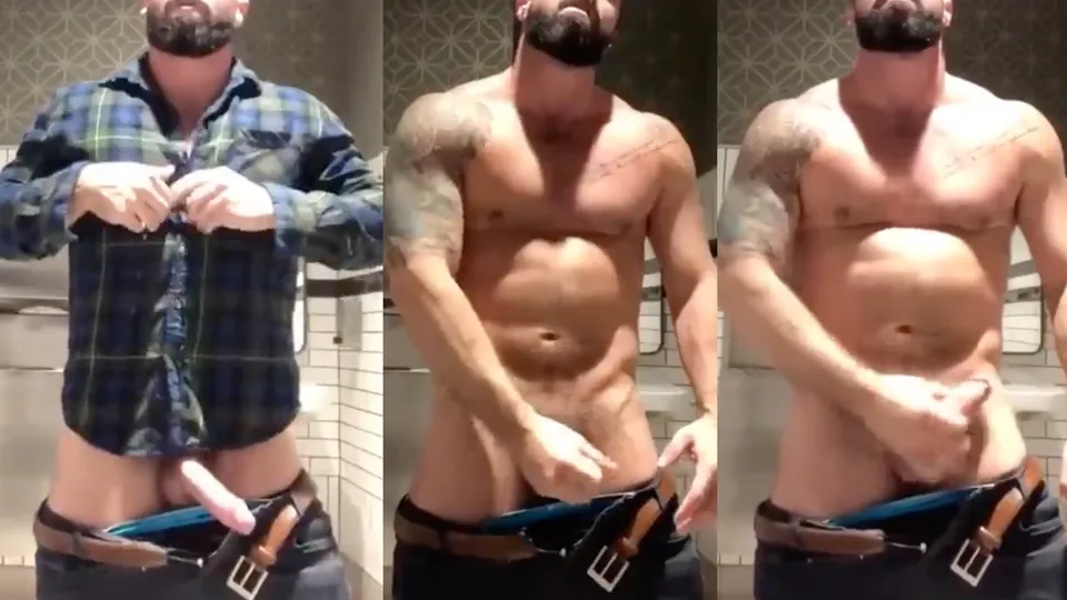 Muscle redneck jock stroking cock in bathroom (no cum) - ThisVid.com