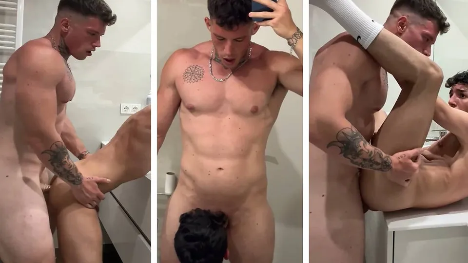 Muscled top with succulent nips fvcks a skinny dude