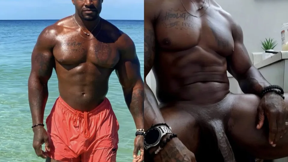 Muscular bull *PEES*, showers, & cums - ThisVid.com