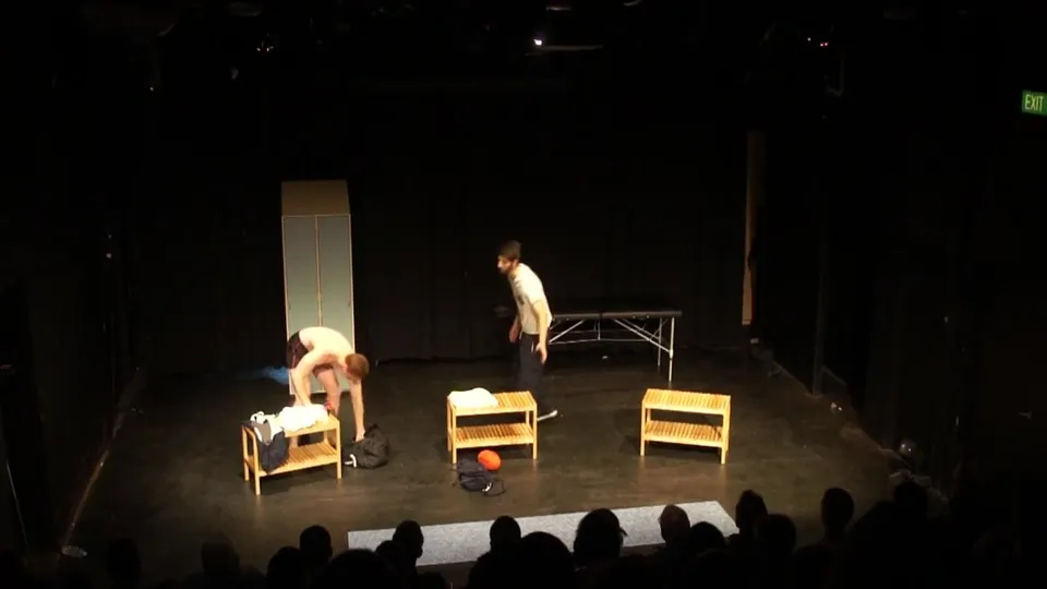 Naked comedian showering on stage - ThisVid.com