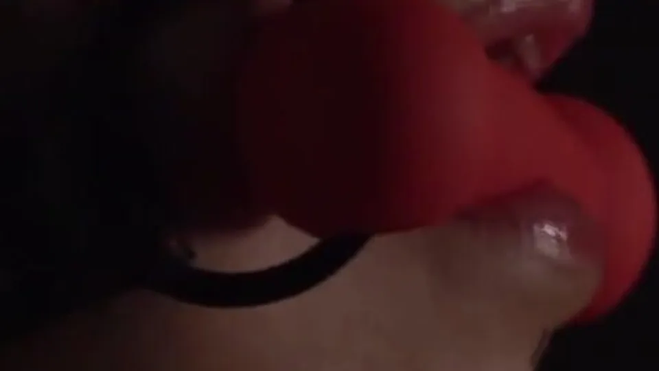 Man Pounds Red Dildo Solo