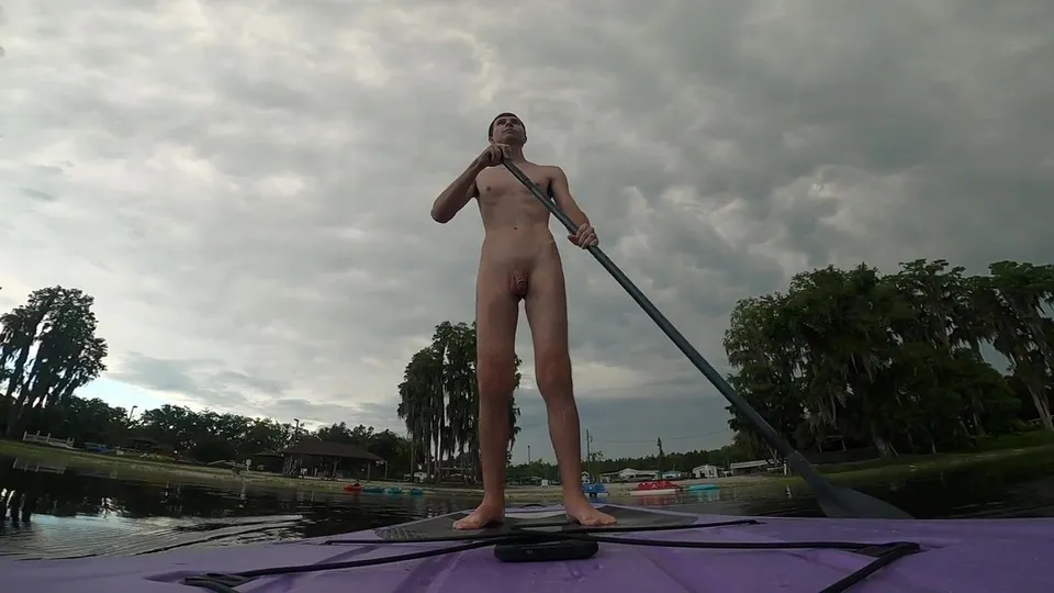 Naturist Twink Goes Paddleboarding Naked boys porn