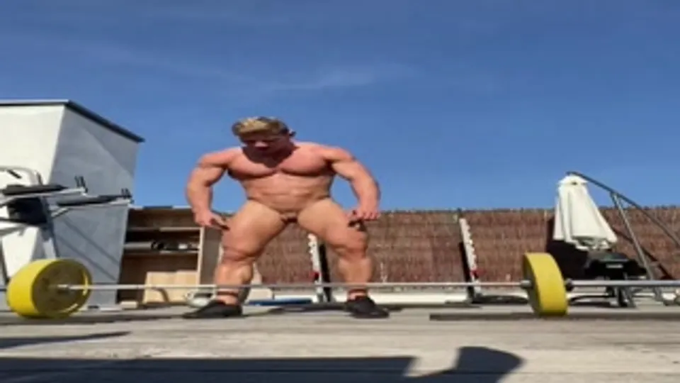 Blonde Jock Jerks Off With Muscular Buddies